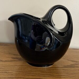 Vintage Art Deco Water Pitcher Modern Black‎ Ceramic High Gloss Retro